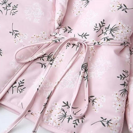 Women's Long Sleeve Quilted Jacket Floral Printed Lightweight Open Front Padded Coats