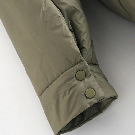 Women's Winter Padded Jacket Lightweight Button Down Casual Long Sleeve Lapel Coat