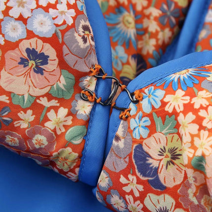 Womens Lightweight Floral Print Open Front Jacket Quilted Padded Outerwear Coats