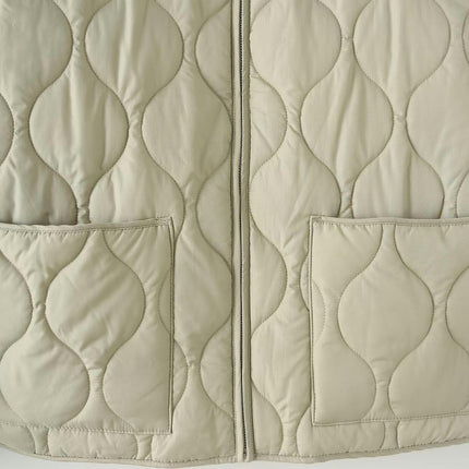 Women's Quilted Jacket Zip Up Lightweight Padded Long Sleeve Coat Outerwear