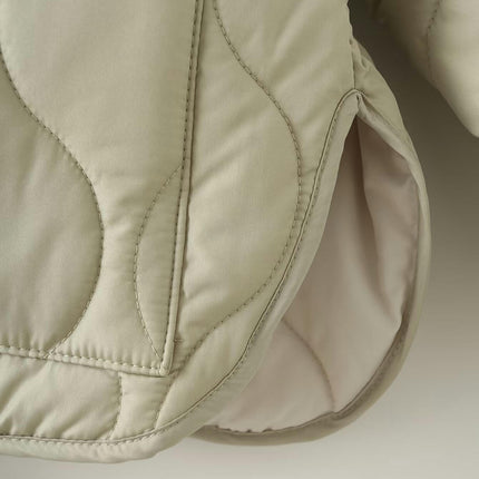 Women's Quilted Jacket Zip Up Lightweight Padded Long Sleeve Coat Outerwear