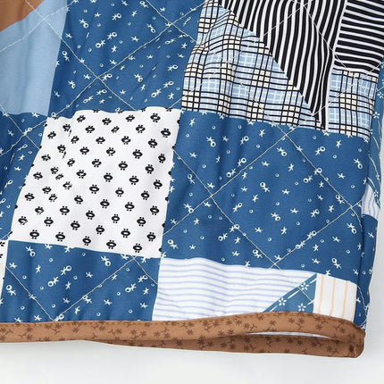 Women's Quilted Jacket Open Front Print Long Sleeve Lightweight  Outwear Coat
