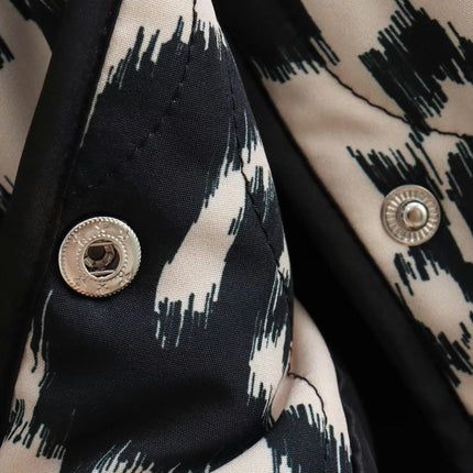 Womens Floral Quilted Jacket Button Down Print Long Sleeve Lightweight Coat