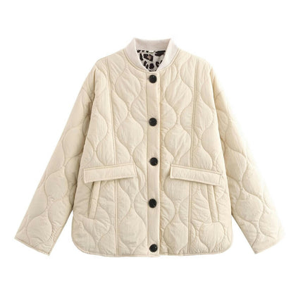 Womens Button Down Coats Quilted Lightweight Jackets Padded Outwear with Pockets