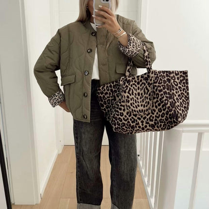 Womens Button Down Coats Quilted Lightweight Jackets Padded Outwear with Pockets