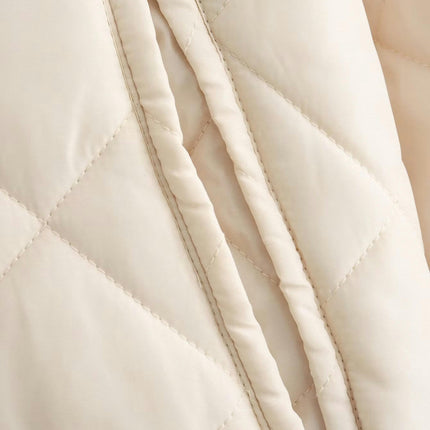 Women Lightweight Quilted Bomber Jacket Button Down Casual Winter Coats with Pockets