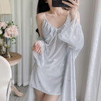 Light blue suspender+robe (Gold Velvet)