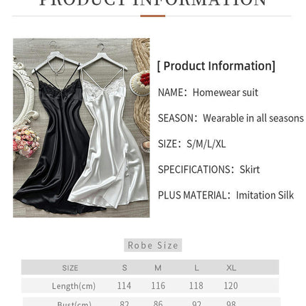 Women 2 Pack Faux Silk Nightgown Sexy Lace Lingerie Satin Nightdress V Neck Sleepwear