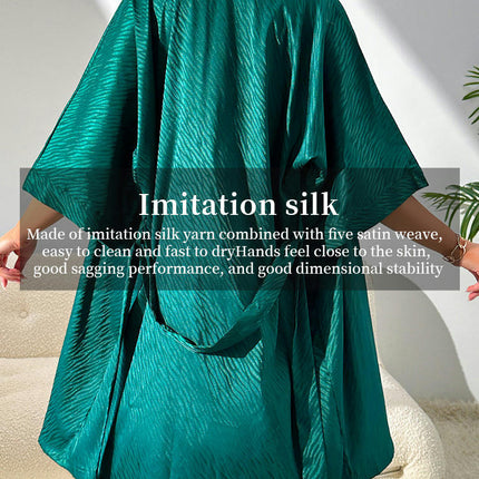 Women's Imitation Silk Satin Sleepwear with Robes Set 2 Piece Sexy Cami Nightwear
