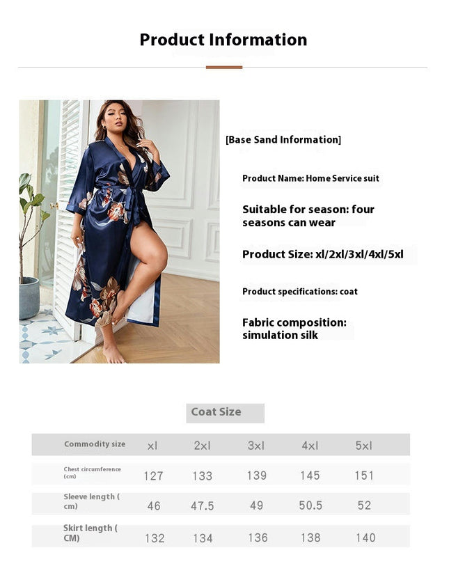 Women's Satin Kimono Robe Floral Long Imitation Silk Bridal Kimonos Bridesmaid Party Dressing Gown