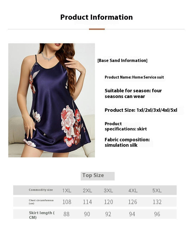Women's Satin Nightgown Imitation Silk Slip Dress Sleepwear Sexy V Neck Short Nightwear