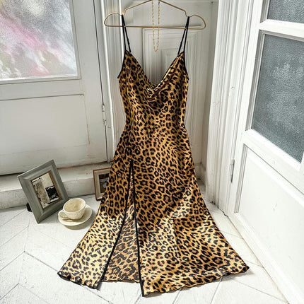 Women Sexy Lingerie Satin Nightgown Imitation Silk Chemise Mini Slips V Neck Negligee Sleepwear