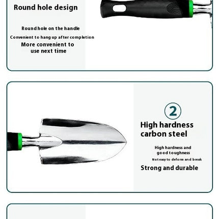 Stainless Steel Heavy Duty Gardening Tool Set with Non-slip Rubber Grips and Carrying Bag, Outdoor Hand Tools
