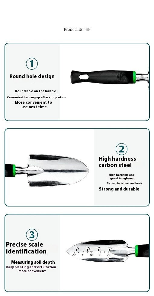 Stainless Steel Heavy Duty Gardening Tool Set with Non-slip Rubber Grips and Carrying Bag, Outdoor Hand Tools
