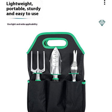 Stainless Steel Heavy Duty Gardening Tool Set with Non-slip Rubber Grips and Carrying Bag, Outdoor Hand Tools