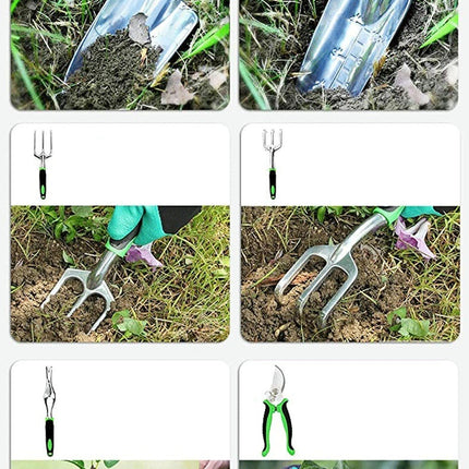 Gardening Tool Set, Stainless Steel Heavy Duty Gardening Tool Set, with Non-Slip Rubber Grip, Storage Tote Bag