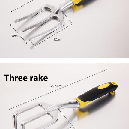 Garden Tool Set, 3 Piece Cast-Aluminum Heavy Duty Gardening Kit Includes Hand Trowel, Transplant Trowel and Hand Rake
