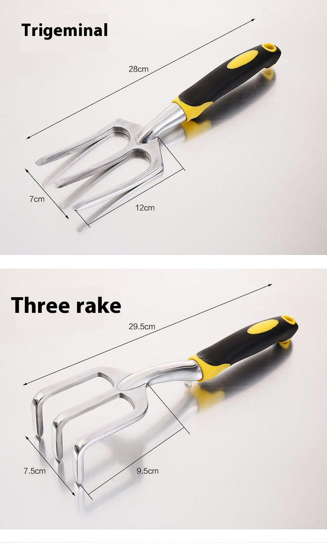 Garden Tool Set, 3 Piece Cast-Aluminum Heavy Duty Gardening Kit Includes Hand Trowel, Transplant Trowel and Hand Rake