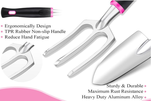 Garden Tools,Heavy Duty Stainless Steel Garden Tools Set, Outdoor Hand Tools, Ideal Garden Tool Gifts for Women