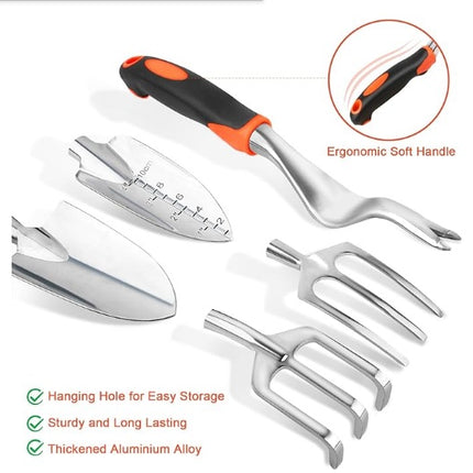 Garden Tools, 8-Piece Garden Tool Set with Non-Slip Handles, Lightweight Aluminum Alloy Durable Gardening Hand Tools