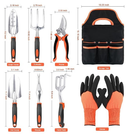 Garden Tools, 8-Piece Garden Tool Set with Non-Slip Handles, Lightweight Aluminum Alloy Durable Gardening Hand Tools