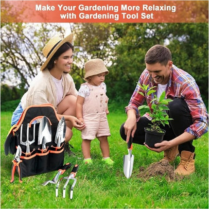Garden Tools, 8-Piece Garden Tool Set with Non-Slip Handles, Lightweight Aluminum Alloy Durable Gardening Hand Tools