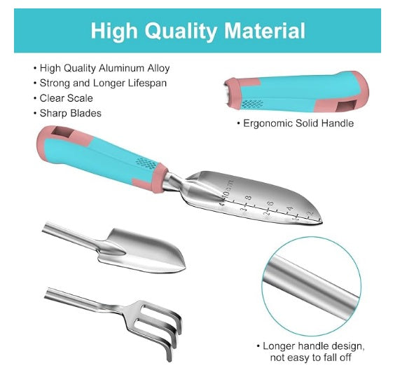 Gardening Hand Tools, Gardening Tools Set with Rust-Proof,Aluminum Alloy Material, Ideal Gardening Gift