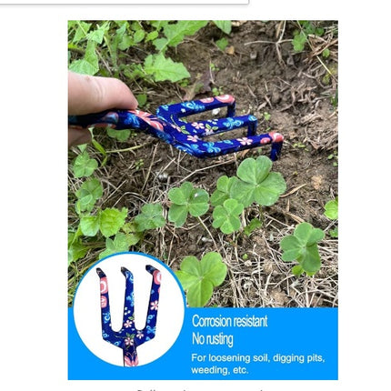 Aluminum Print Garden Tool Set, 3PCS Heavy Duty Hand Garden Tools Include Trowel Rake Pruner and Gloves
