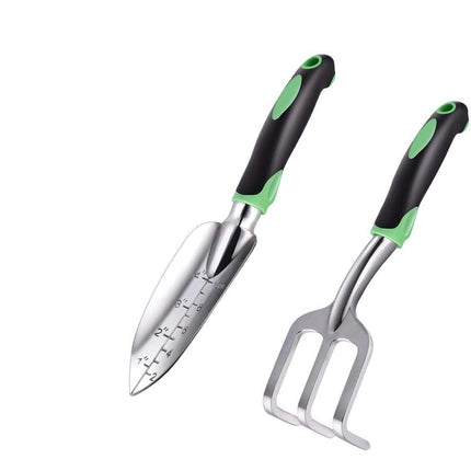 4 Pcs Garden Tool Set Includes Transplanter, Hand Rake, Gardening Gloves and Pruning Shears