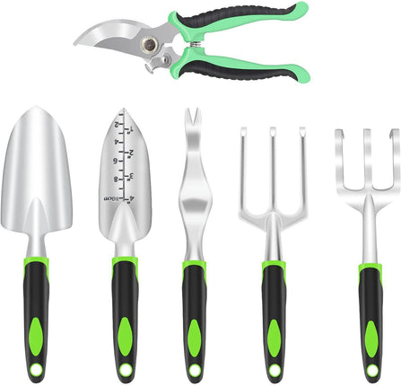 Garden Tools Set with Soft Rubberized Non-Slip Handle, Durable Hand Tools Garden Gifts for Men Women