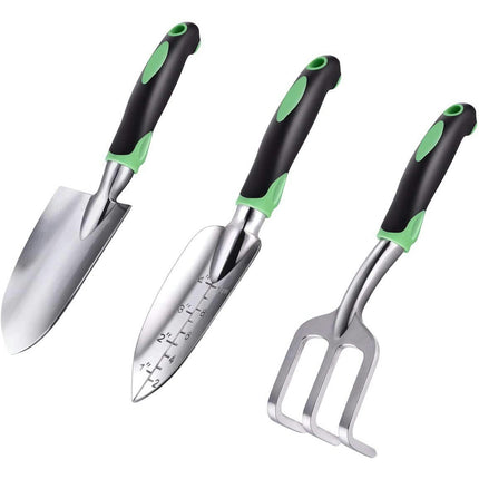 Garden Tools Set with Soft Rubberized Non-Slip Handle, Durable Hand Tools Garden Gifts for Men Women