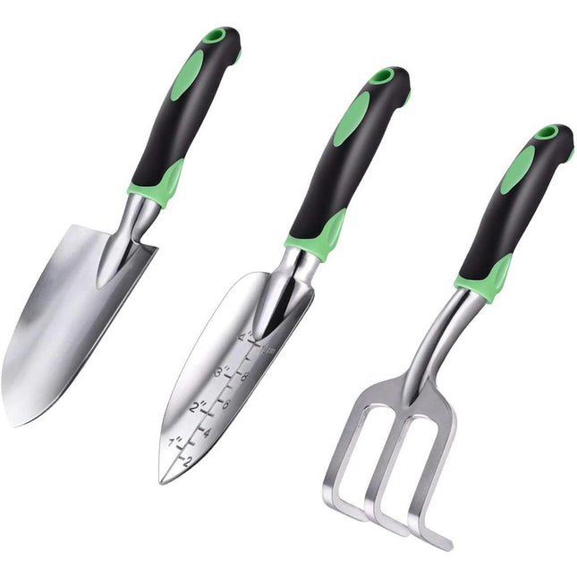Garden Tools Set with Soft Rubberized Non-Slip Handle, Durable Hand Tools Garden Gifts for Men Women