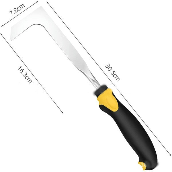 Crack Weeder Crevice Weeding Tool Stainless Steel Manual Weeder Lawn Yard Gardening Hand Tool (L-Shape)