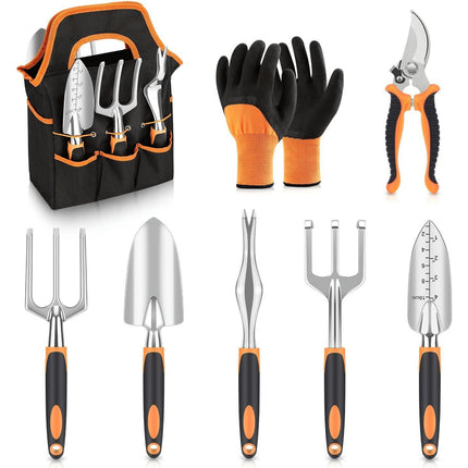 Garden Tools Set,  with Non Slip Ergonomic Handle, Heavy Duty Garden Tool Set with Storage Bag