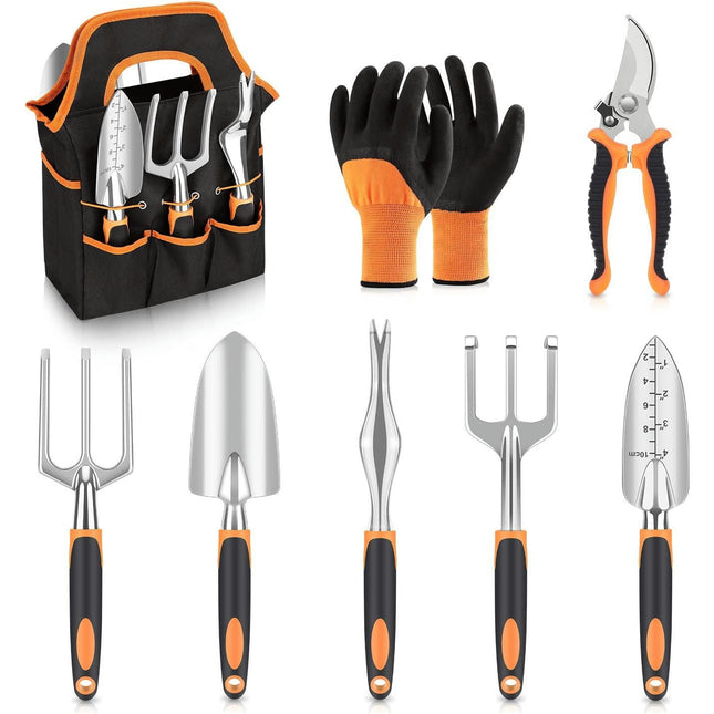 Garden Tools Set,  with Non Slip Ergonomic Handle, Heavy Duty Garden Tool Set with Storage Bag