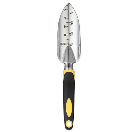 3 Pieces Aluminum Heavy Gardening Kit Hand Shovel, Transplant Shovel and Hand Rake with Soft Rubber Non-Slip Handle