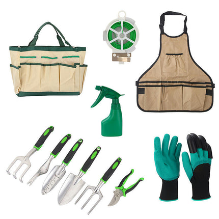 Gardening Tools - 11 Piece Aluminum Gardening Set with Rubber Non-Slip Grips and Tool Bag