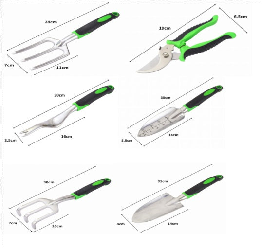 Gardening Tools - 11 Piece Aluminum Gardening Set with Rubber Non-Slip Grips and Tool Bag