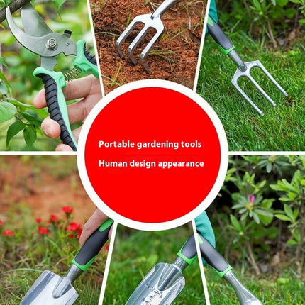 Garden Tool Set, 11Piece Cast-Aluminum Gardening Kit with Rubberized Non-Slip Handle and Tool Bag