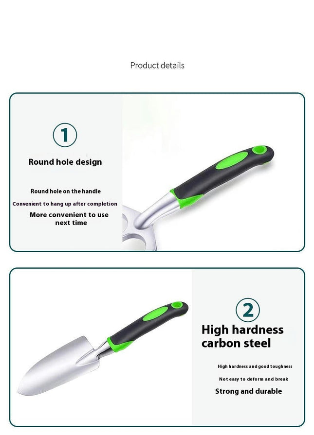 Gardening Tools - 7 Piece Aluminum Gardening Set with Rubber Non-slip Handles, Gardening Gifts