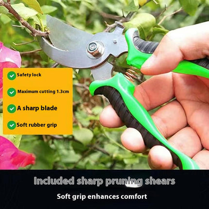 Gardening Tools - 7 Piece Aluminum Gardening Set with Rubber Non-slip Handles, Gardening Gifts