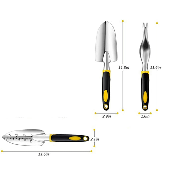 Garden Tools Set,  3 PCS Heavy Duty Gardening Kit -Includes Transplanting Shovel Hand Shovel, Manual Weeder