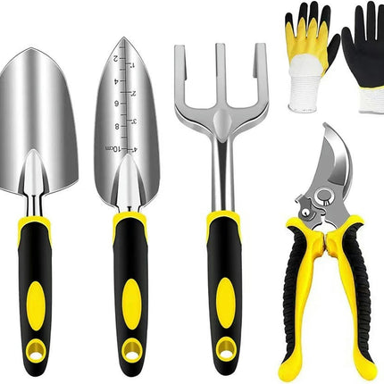Heavy Duty Gardening Tools - 5-Piece Gardening Gift for Men and Women with Non-Slip Handles