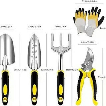 Heavy Duty Gardening Tools - 5-Piece Gardening Gift for Men and Women with Non-Slip Handles
