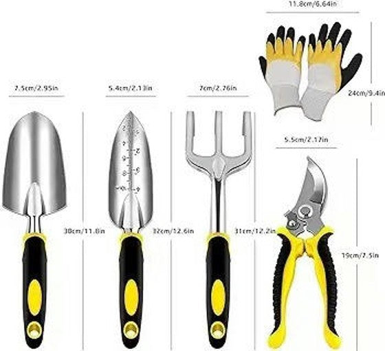 Heavy Duty Gardening Tools - 5-Piece Gardening Gift for Men and Women with Non-Slip Handles