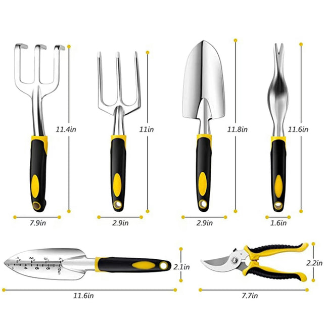 Gardening Tools - 7 Piece Gardening Gift Set for Men and Women - Durable with Non-Slip Handles and Tool Bag