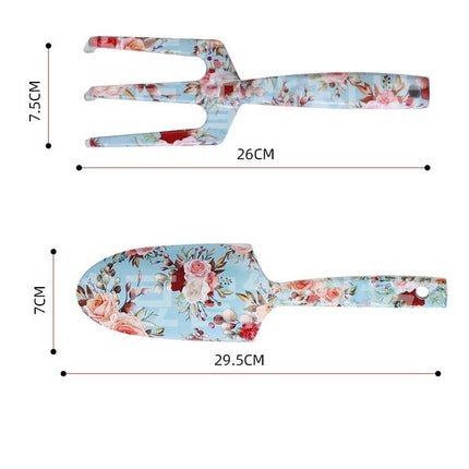 Garden Planting Gardening Tools 2-piece Set Printed Stainless Steel Set Combination Garden Tools