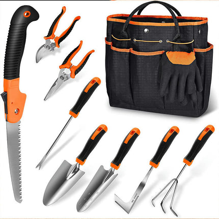 Gardening Tool Set - Heavy Duty Stainless Steel Garden Planting Tool Set with Carrying Bag