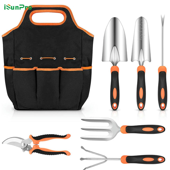 Gardening Tool Set - Heavy Duty Stainless Steel Garden Tool Set with Non-Slip Handle and Carry Bag