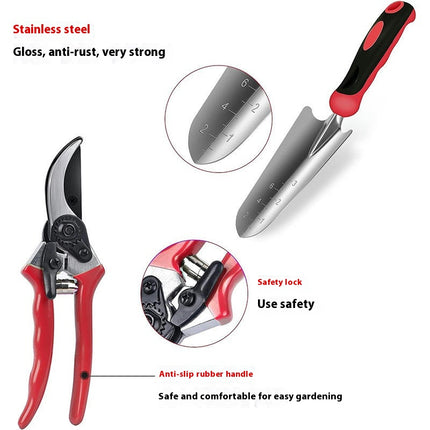 Gardening Tool 9-piece Set - Heavy Duty Stainless Steel Garden Vegetable Garden Planting Tool Set